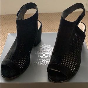 Vince Camuto black open toe bootie